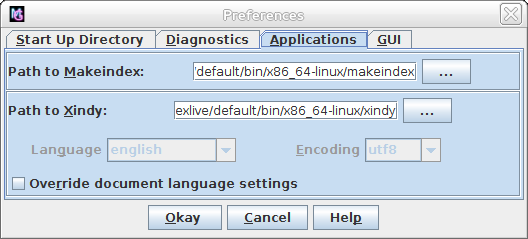 image of properties dialog with applications tab selected